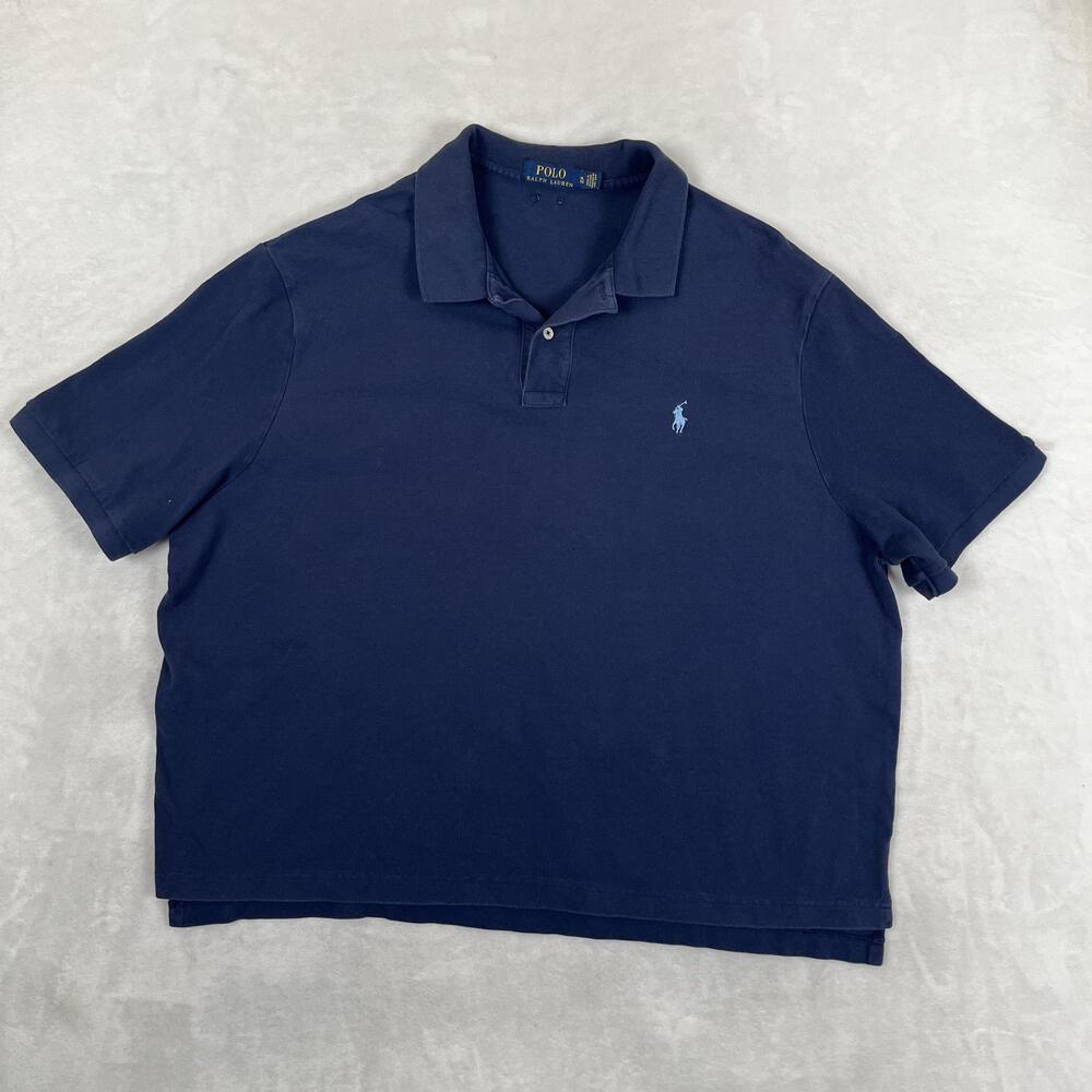 Polo Ralph Lauren Polo Shirt Mens XL Blue Classic Fit Pony Logo Cotton Knit BOXY